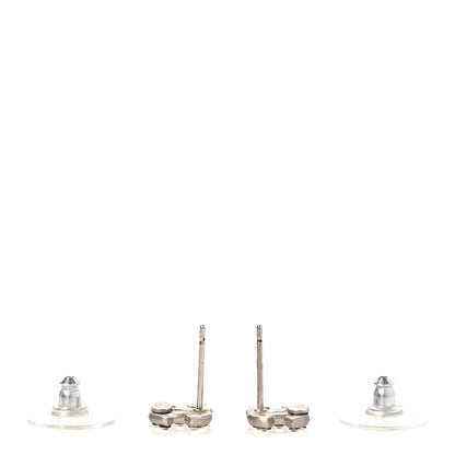 Chanel Crystal Mini Timeless CC Earrings Silver 3 of 5