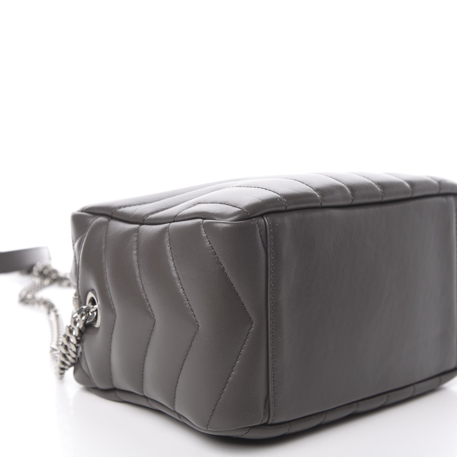 Saint Laurent Calfskin Y Quilted Monogram Small Loulou Bowling Bag Earth 7 of 11
