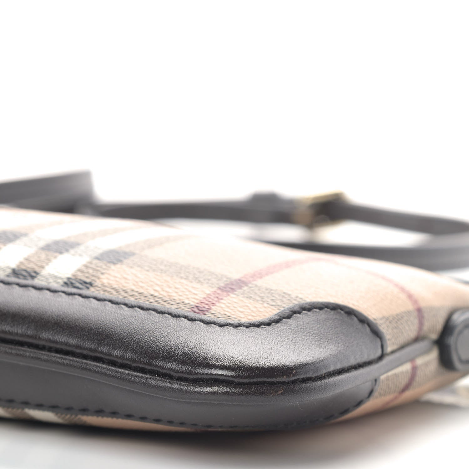 Burberry Haymarket Check Small Peyton Crossbody Clutch Bag Black 7 of 9