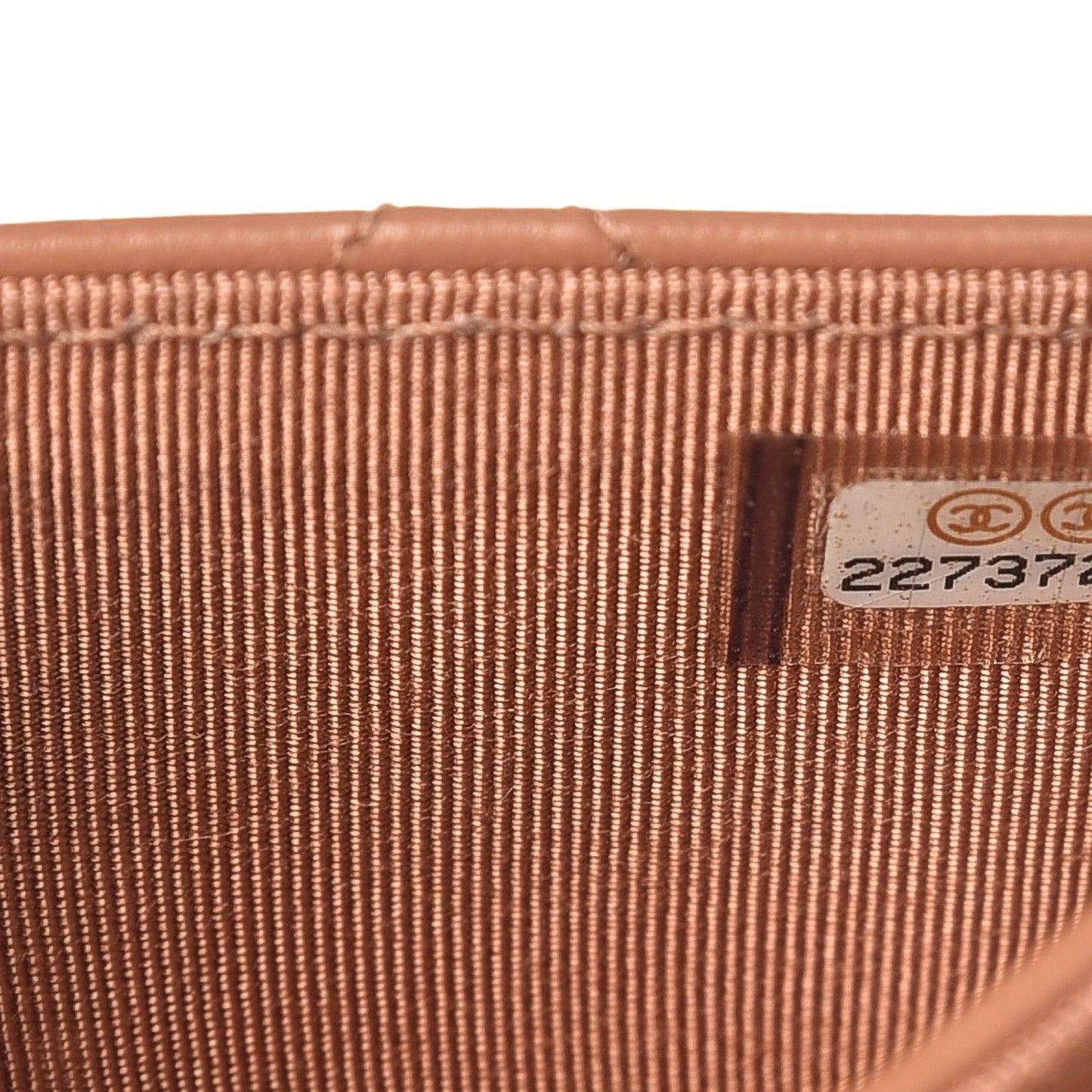 Lambskin Quilted Flap Card Holder Beige