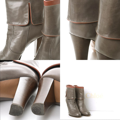 Chloe Sheepskin Fold Over Ankle Boots 39 Grey 12 of 12