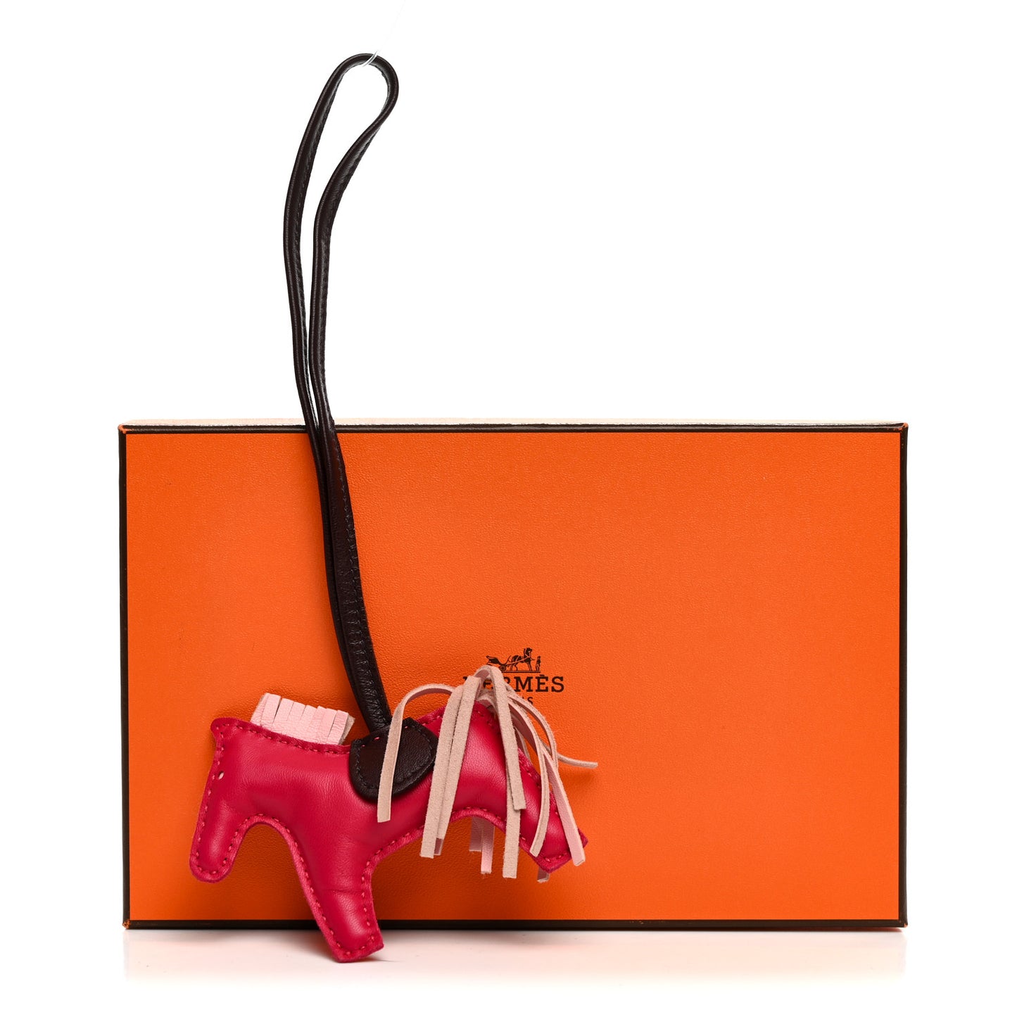 Milo Lambskin Grigri Rodeo Horse Bag Charm PM  Rose Sakura Framboise Rouge Sellier
