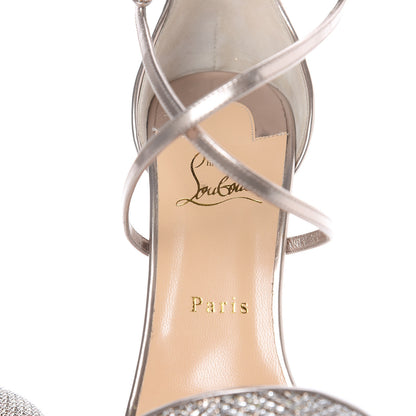 Christian Louboutin Glitter Mesh Choca 100 Sandals 40.5 Colombe 8 of 9