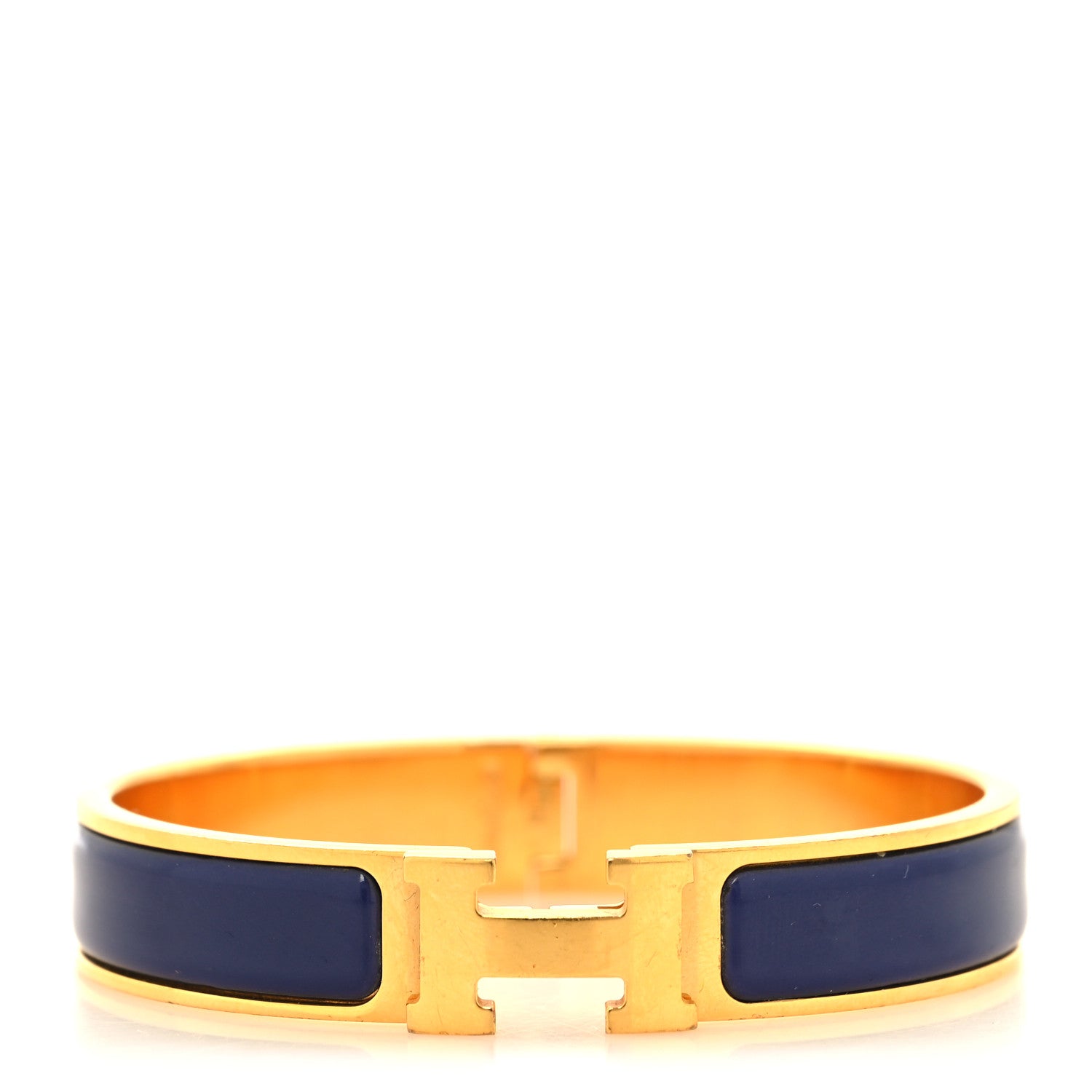 Hermes Enamel Narrow Clic Clac H Bracelet GM Iris 1 of 4