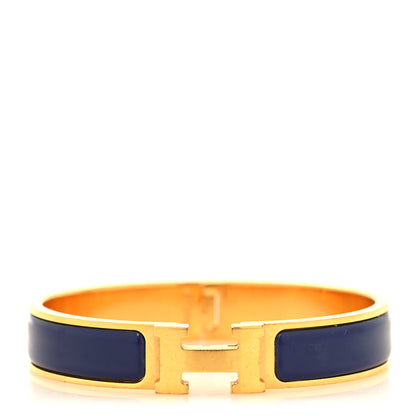 Hermes Enamel Narrow Clic Clac H Bracelet GM Iris 1 of 4