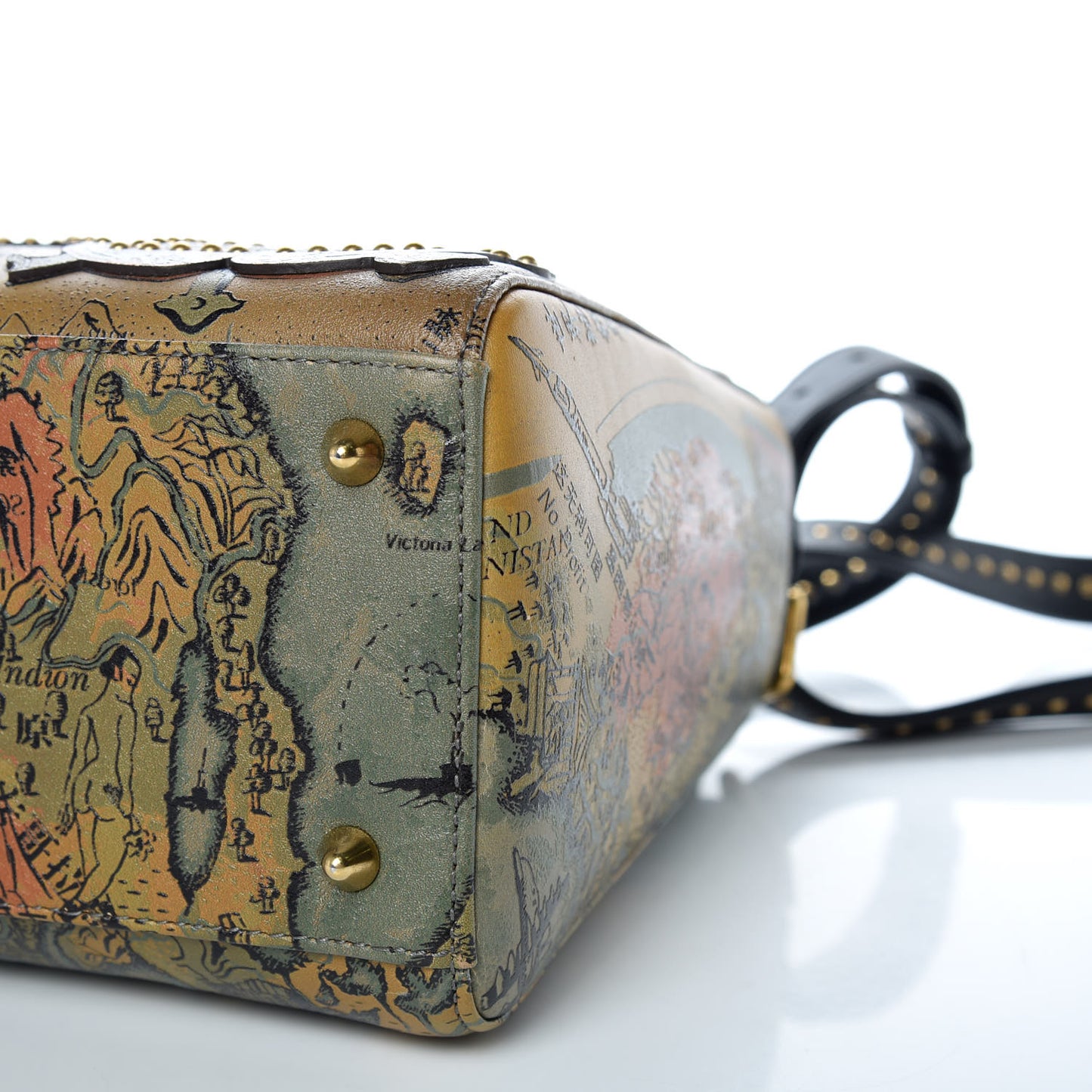 Calfskin New World Physical Print Studded Medium Lady Dior Multicolor