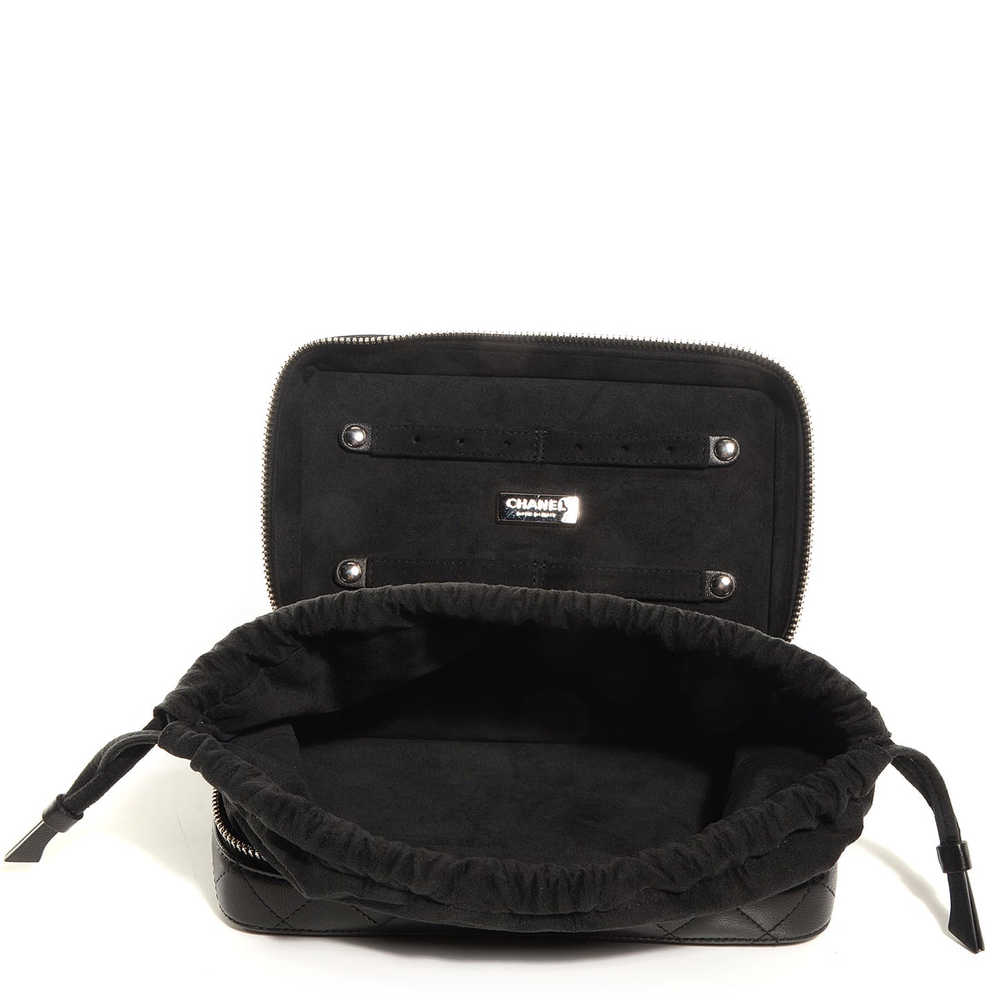 Lambskin Quilted Jewelry Case Black
