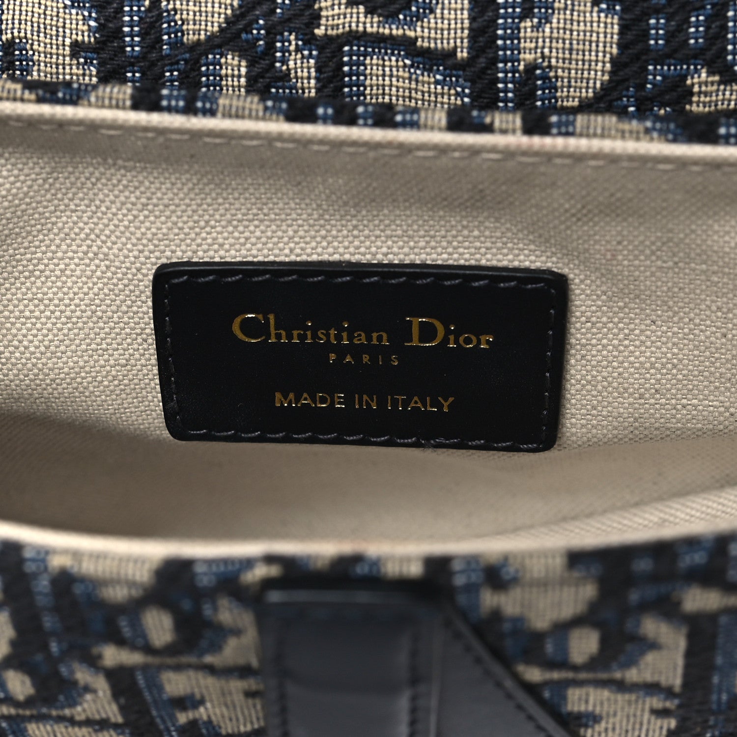 Christian Dior Oblique Mini Saddle Bag With Strap Blue 6 of 10