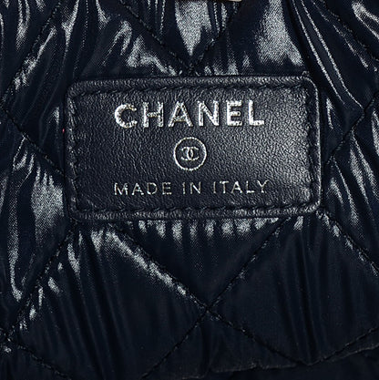 Chanel Canvas Large Deauville Pouch Clutch Blue 5 of 8