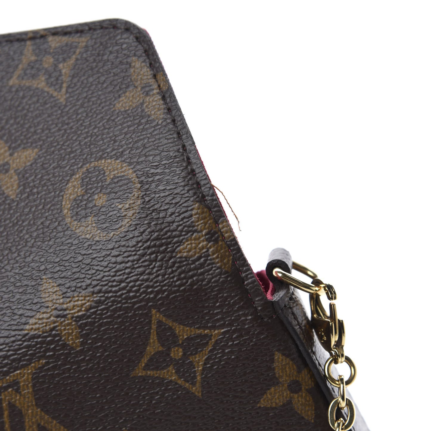 Monogram Pochette Felicie Chain Wallet Fuchsia