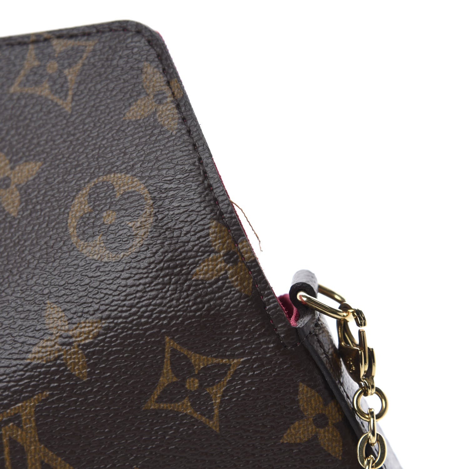 Louis Vuitton Monogram Pochette Felicie Chain Wallet Fuchsia 9 of 14