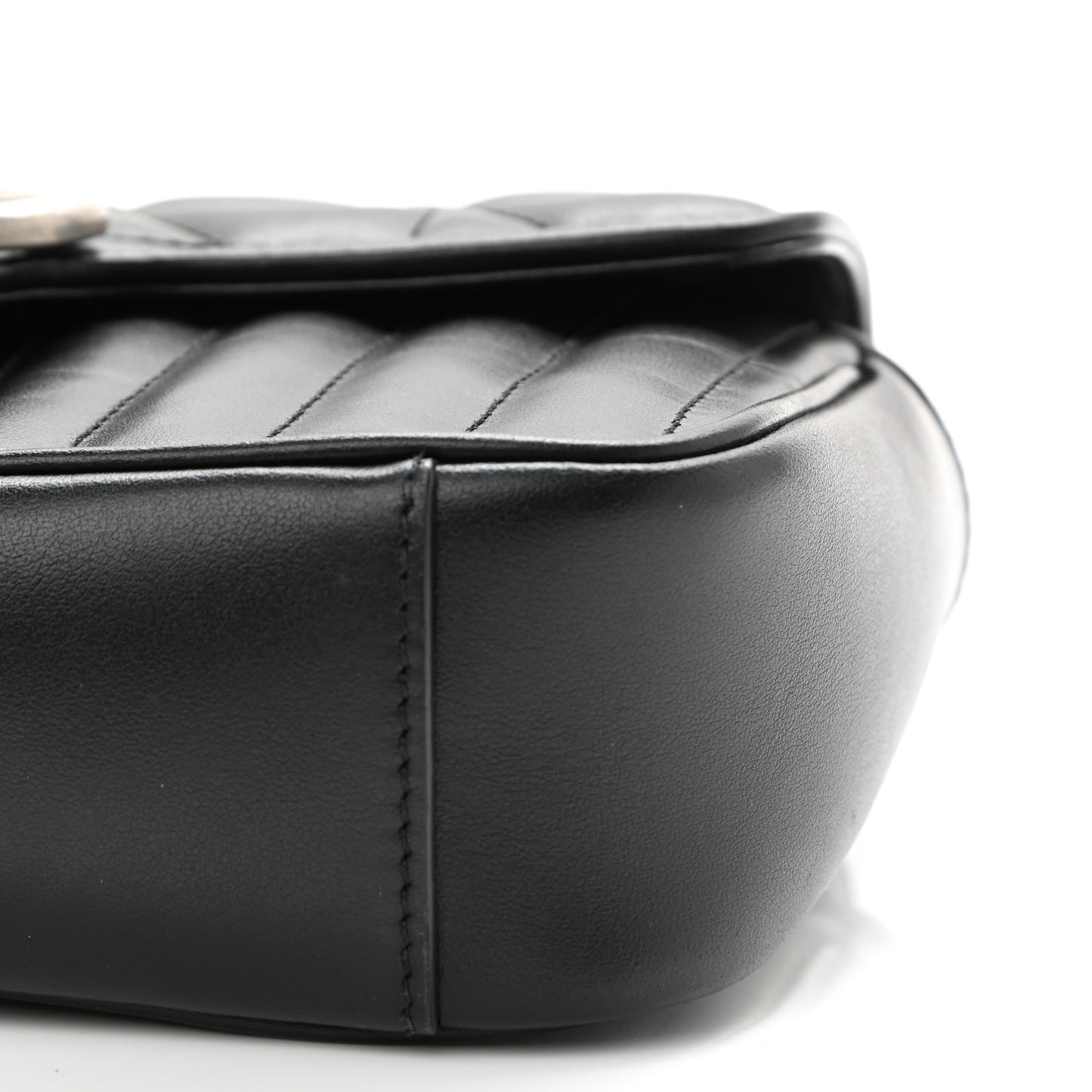 Calfskin Matelasse Aria Mini GG Marmont Shoulder Bag Black