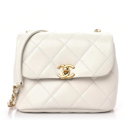 Chanel Shiny Caviar Quilted Mini Flap White 1 of 10
