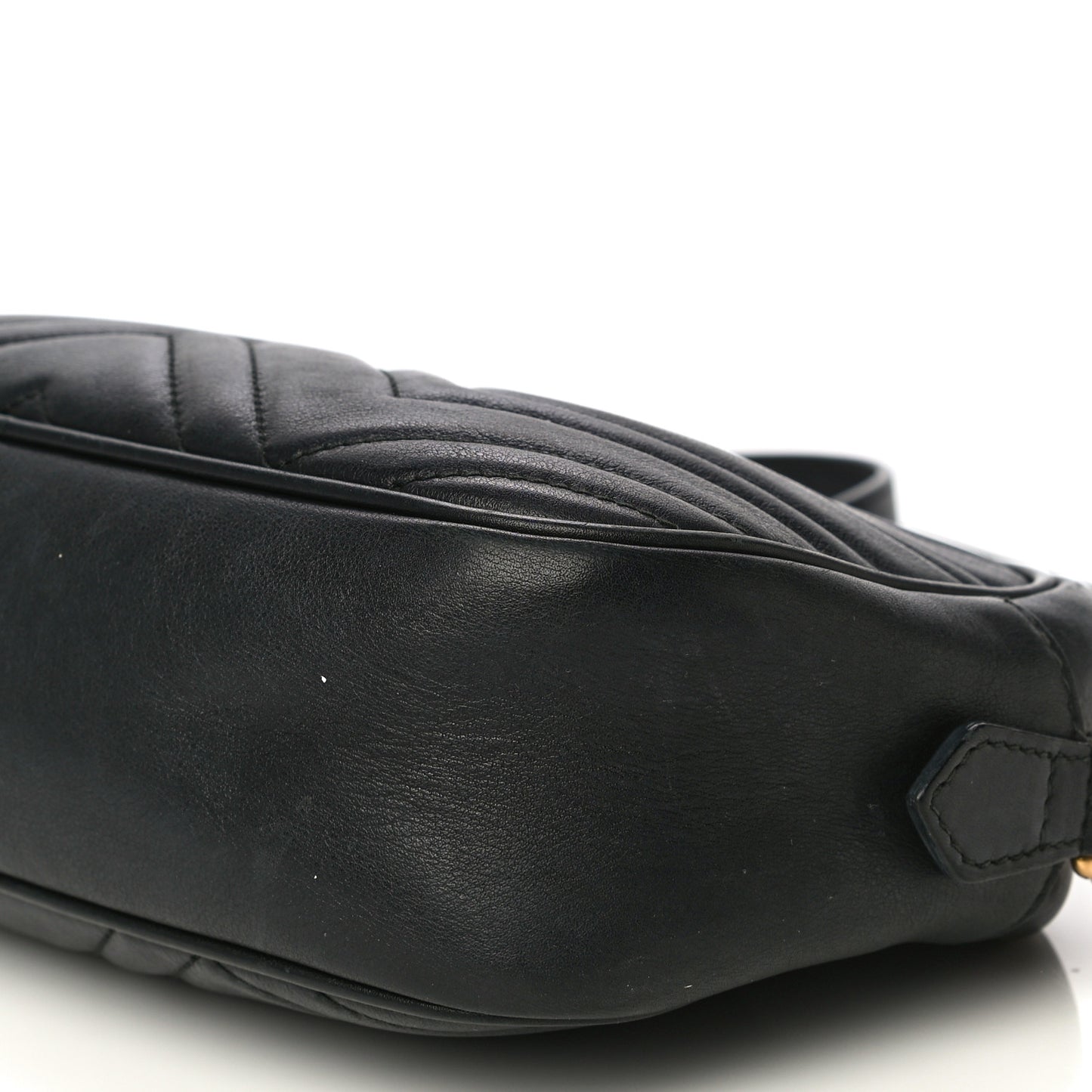 Calfskin Matelasse Small GG Marmont Chain Shoulder Bag Black