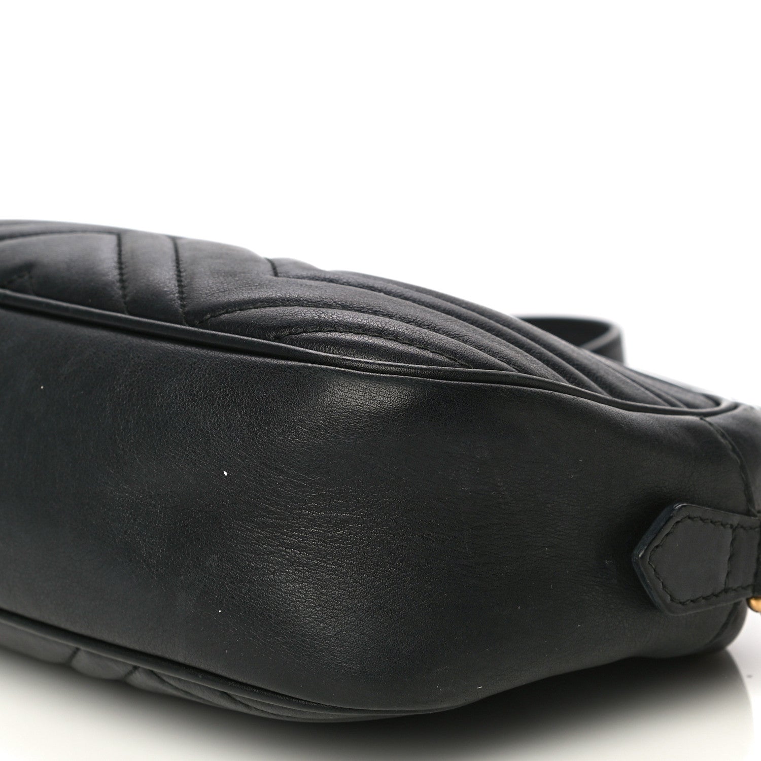 Gucci Calfskin Matelasse Small GG Marmont Chain Shoulder Bag Black 11 of 33