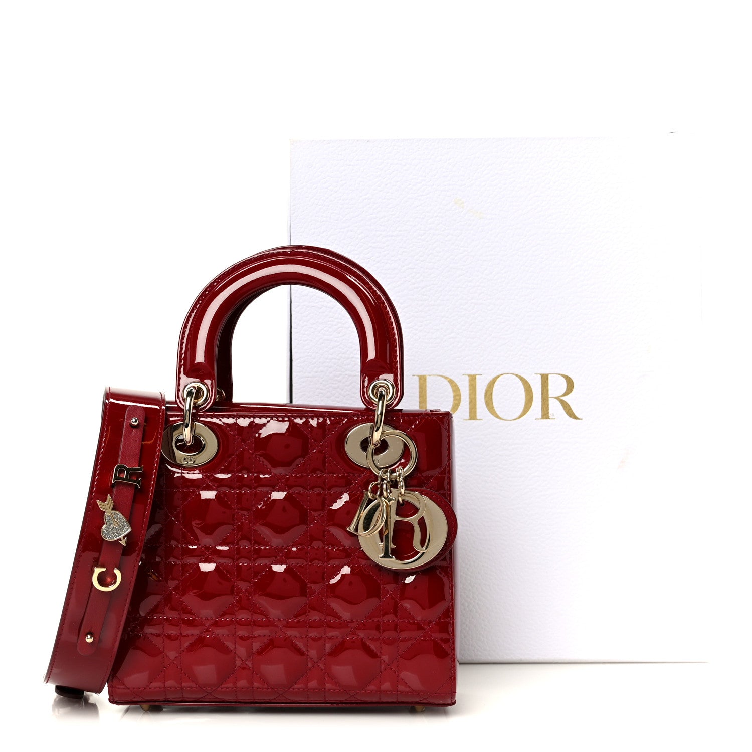 Christian Dior Patent Cannage Small My ABCDior Lady Dior Cherry Red 11 of 11