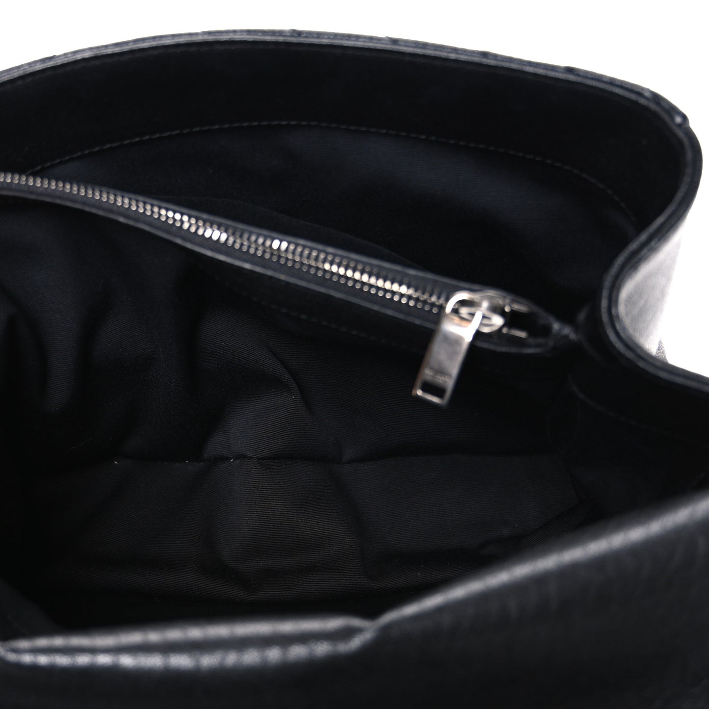 Sheepskin Matelasse Chevron Monogram Large College Satchel Black