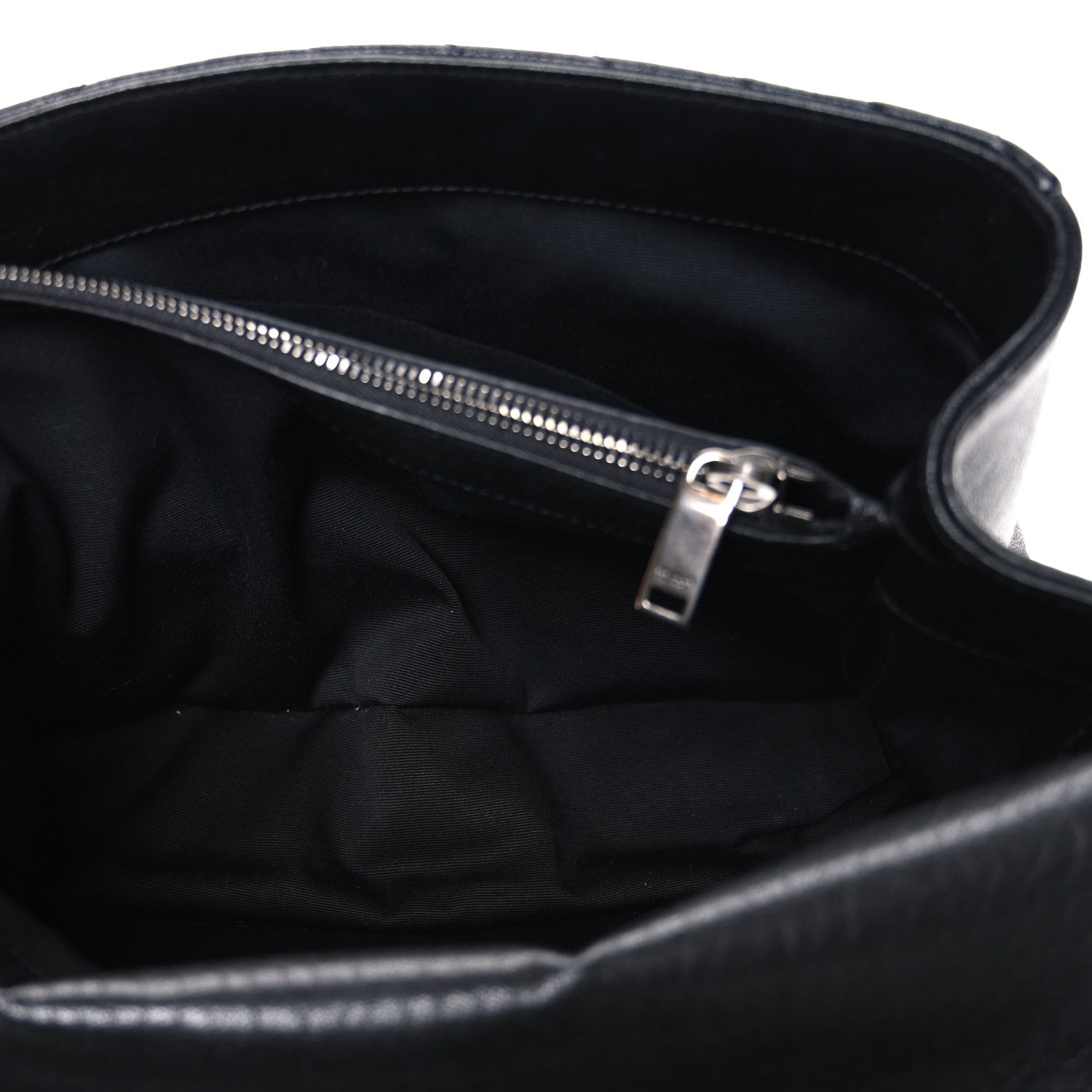 Saint Laurent Sheepskin Matelasse Chevron Monogram Large College Satchel Black 4 of 9