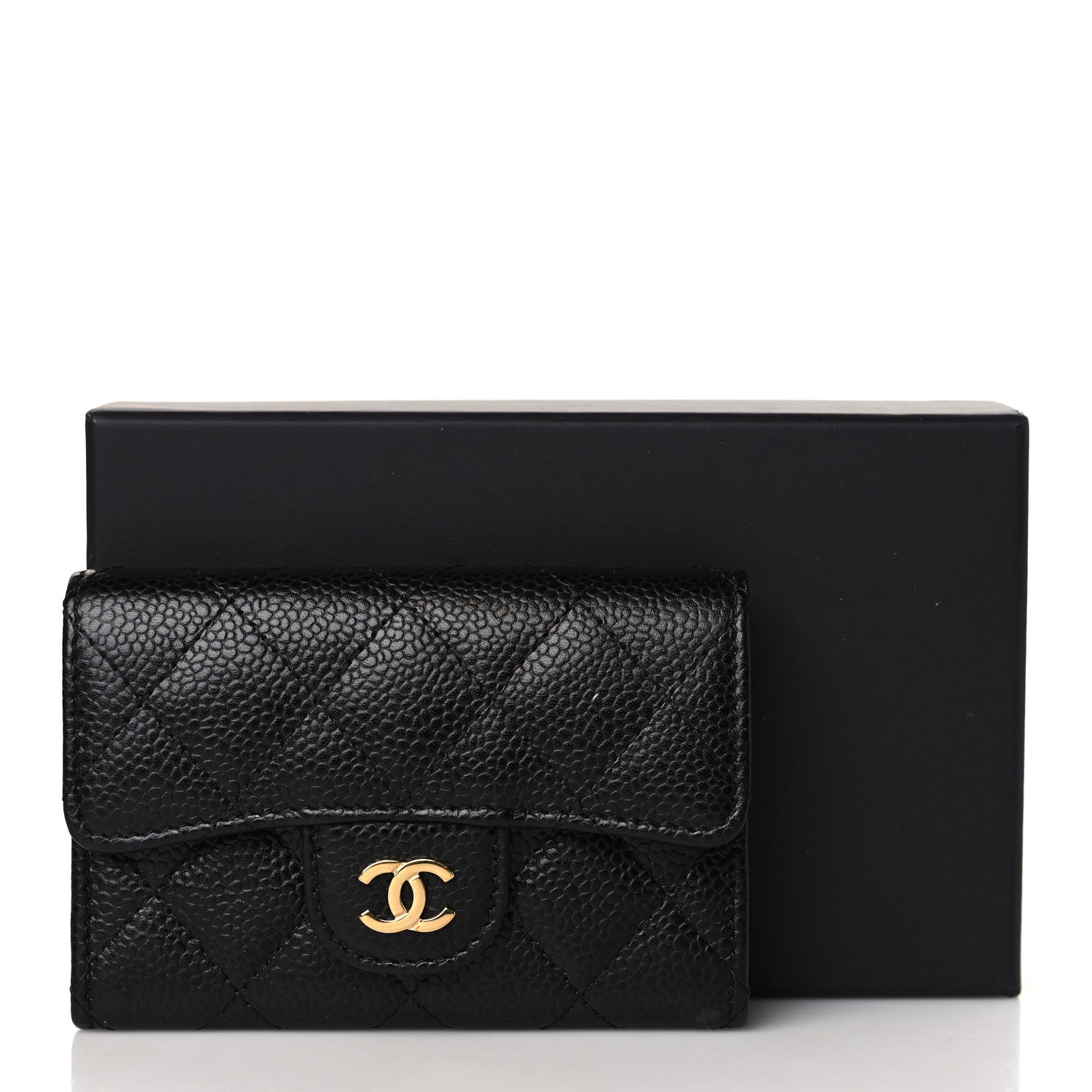 Chanel Caviar Quilted Flap Card Holder Wallet Black 9 of 9