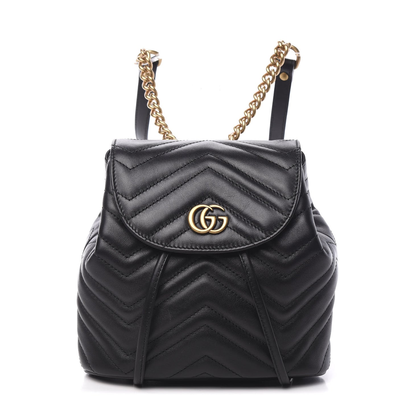 Calfskin Matelasse GG Marmont Flap Backpack Black
