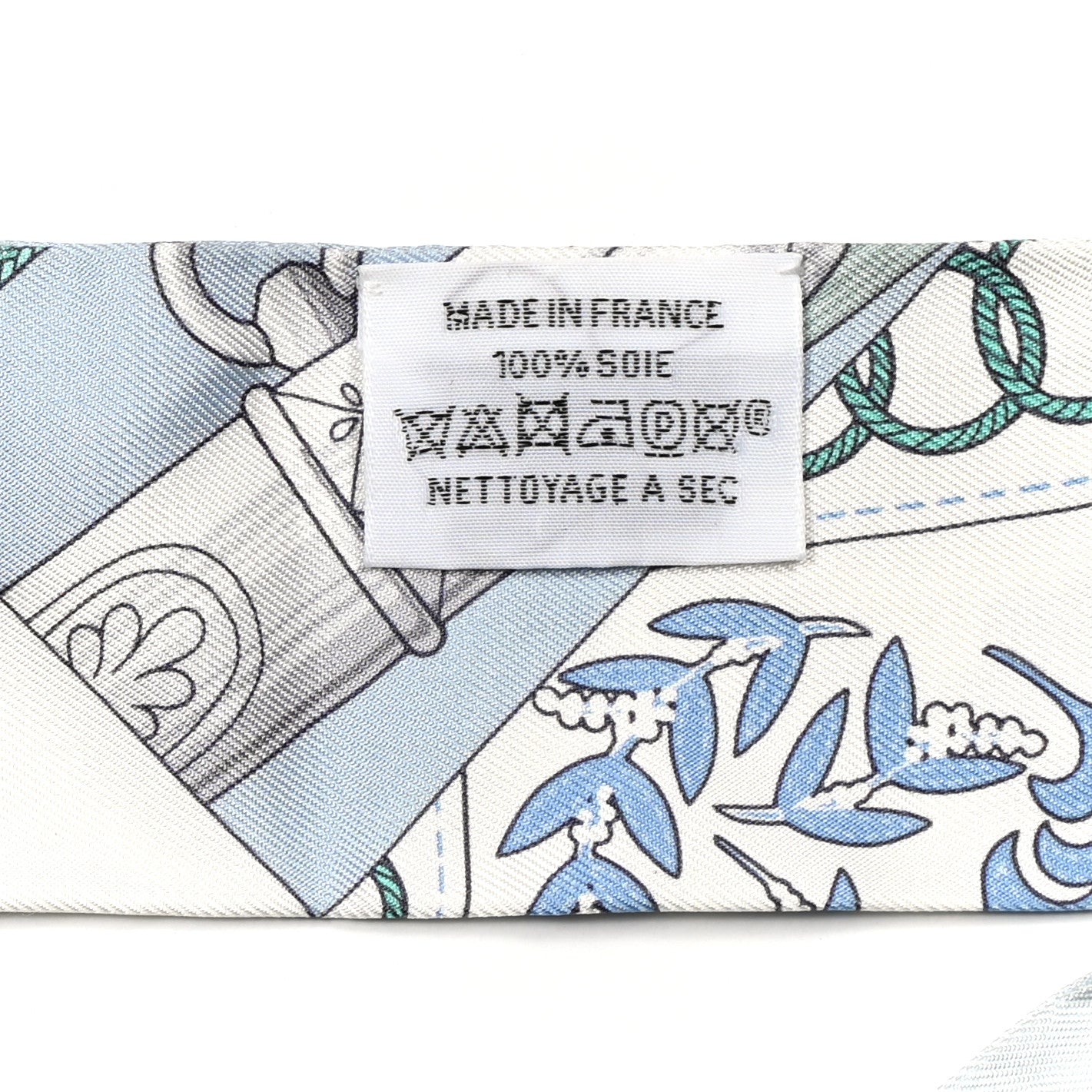 Hermes Silk Cliquetis Twilly Ciel White Menthol 4 of 4