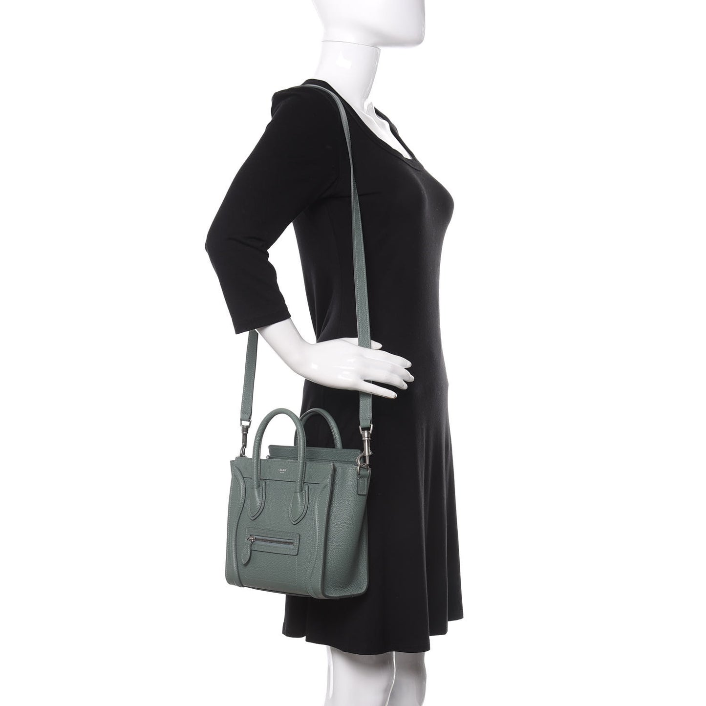 Drummed Calfskin Nano Luggage Celadon
