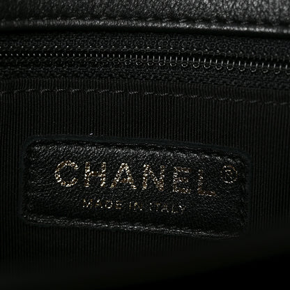 Chanel Grained Calfskin Chevron Stitched Medium Chic Top Handle Flap Black 6 of 10