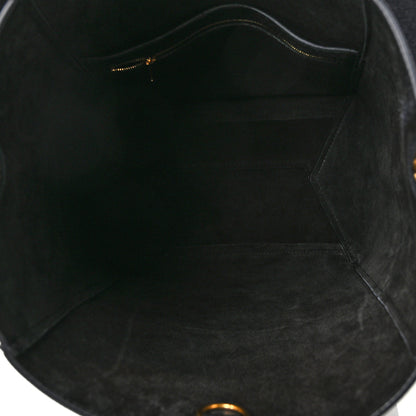 Celine Soft Grained Calfskin Sangle Bucket Bag Black 5 of 8