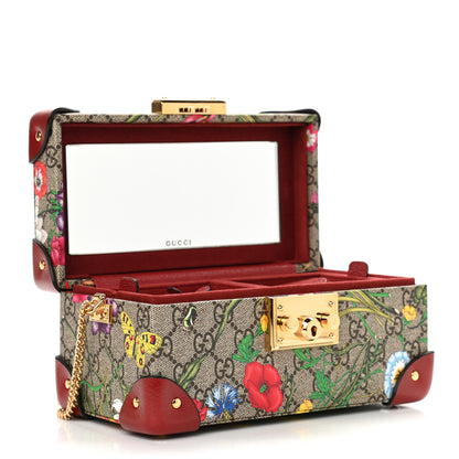 Gucci GG Supreme Monogram Flora Padlock Jewelry Case Red 5 of 14
