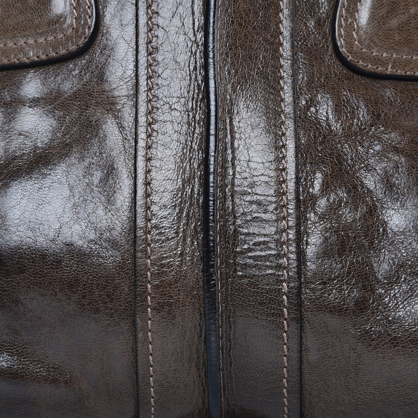 Lambskin Heloise Satchel Brown