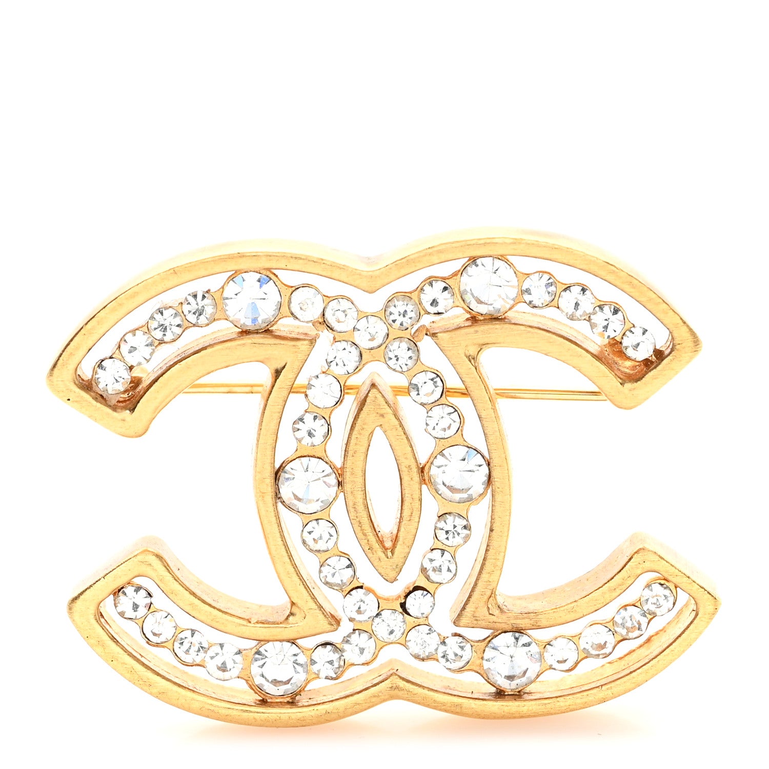Chanel Crystal CC Brooch Gold 1859247 – FASHIONPHILE