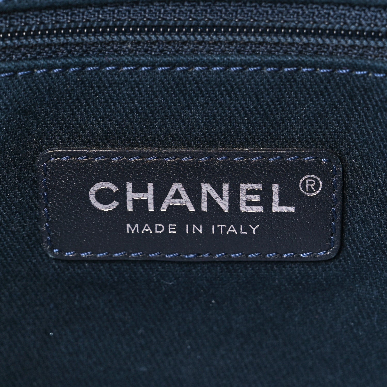 Chanel Denim Small Deauville Tote Dark Blue 6 of 9