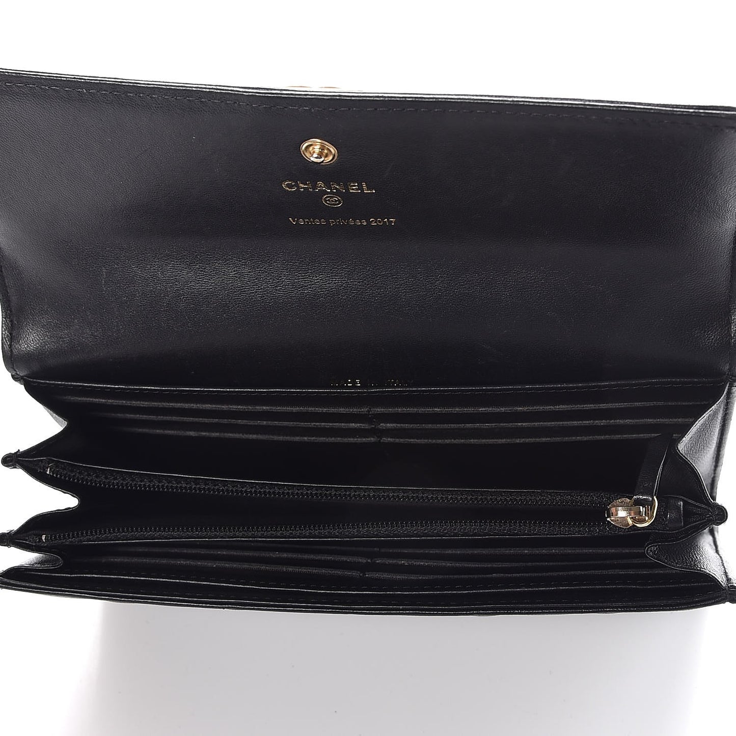 Lambskin Quilted Boy Flap Wallet Black