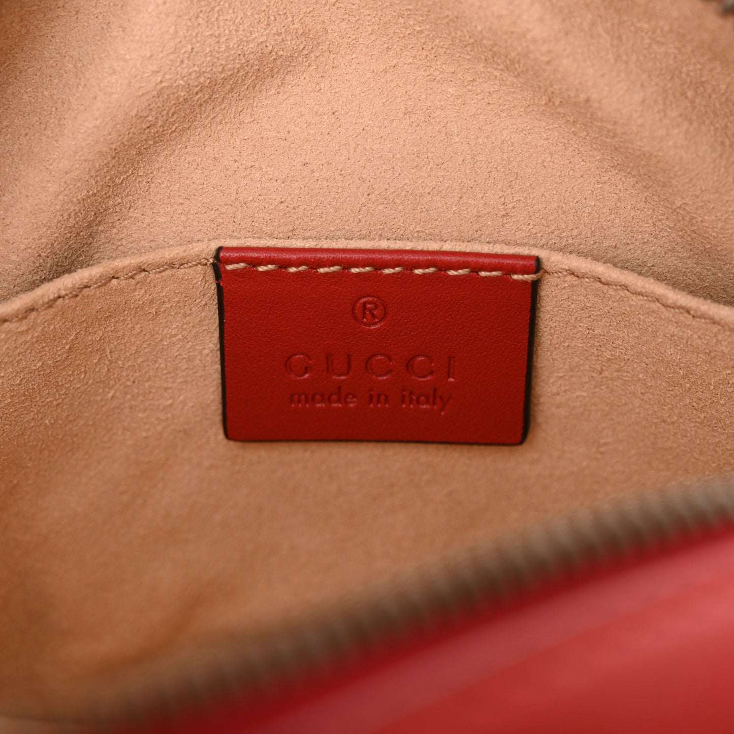 Calfskin Matelasse GG Marmont Belt Bag 85 34 Hibiscus Red