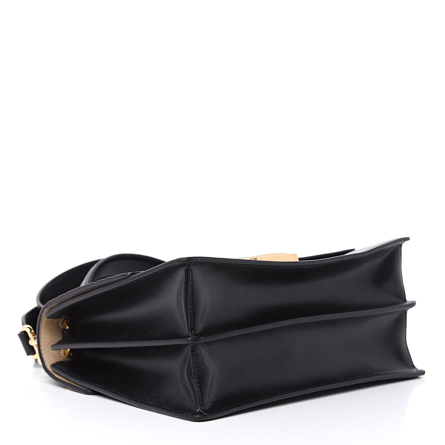 Vitello Liberty Bi-Color FF 1974 Embossed Kan U Shoulder Bag Black Maya