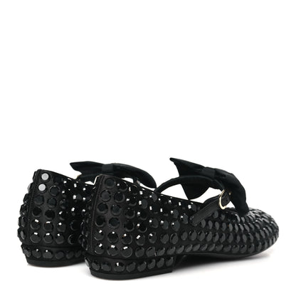 Chanel Satin Strass Bow Mary Jane Flats 36.5 Black 4 of 9
