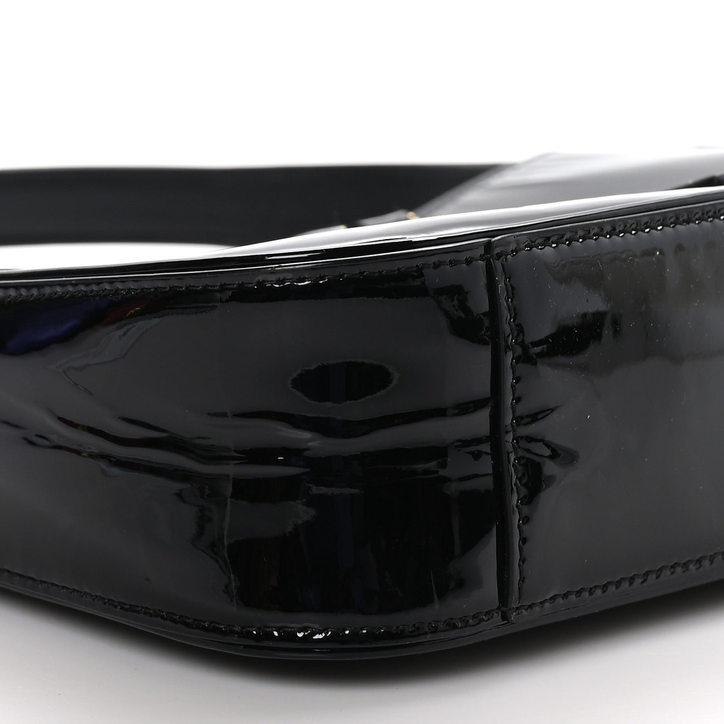 SAINT LAURENT Patent Calfskin Le 5 A 7 Mini Hobo Black