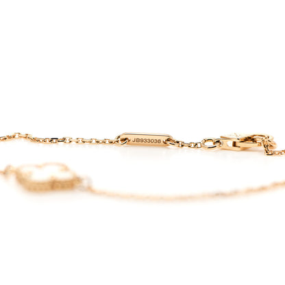 Van Cleef & Arpels 18K Yellow Gold Mother of Pearl Sweet Alhambra Bracelet 4 of 5