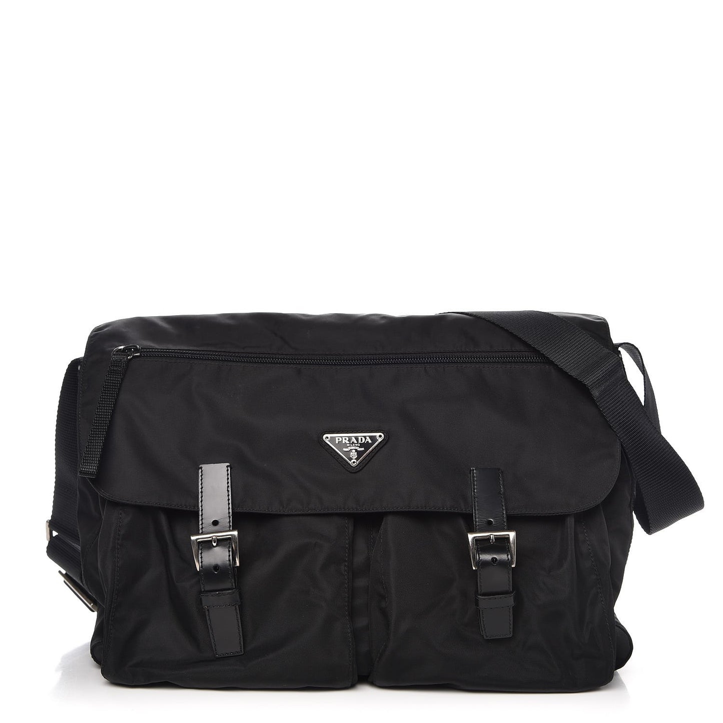 Nylon Vela Messenger Bag Black