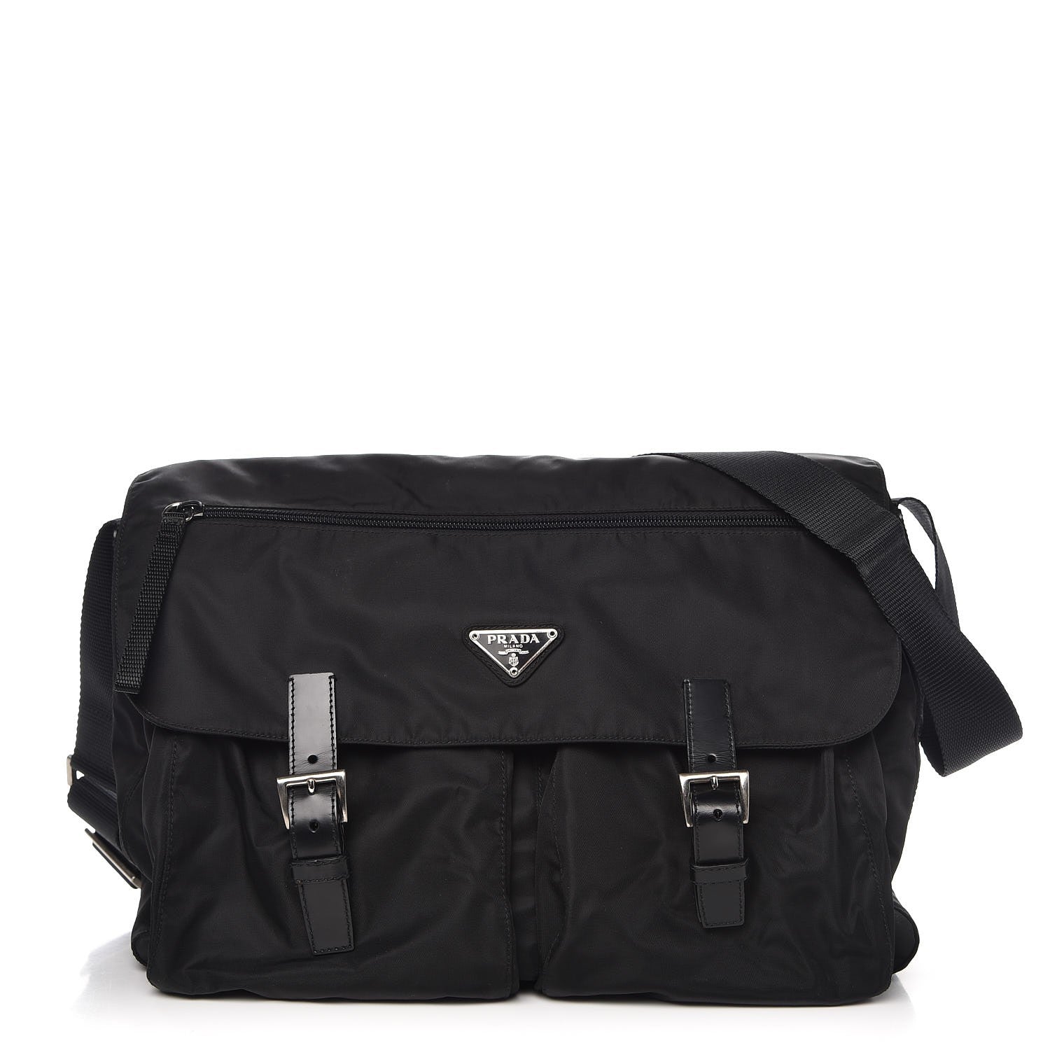 Prada Nylon Vela Messenger Bag Black 1 of 10