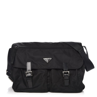 Prada Nylon Vela Messenger Bag Black 1 of 10