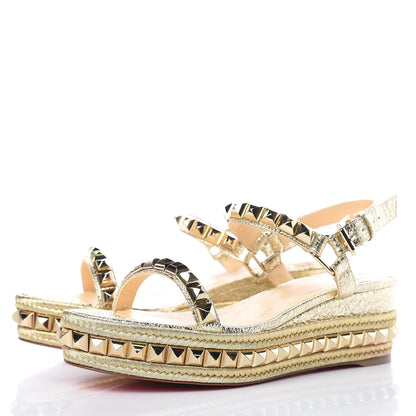 Christian Louboutin Specchio Vintage Cataclou 60 Platform Sandals 37 Platine Light Gold 2 of 8