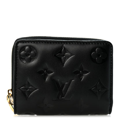 Louis Vuitton Lambskin Embossed Monogram Lou Coussin Wallet Black 1 of 8