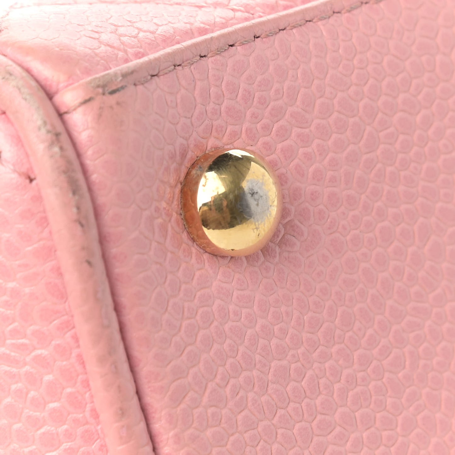 Caviar Quilted Small Bowler Pink