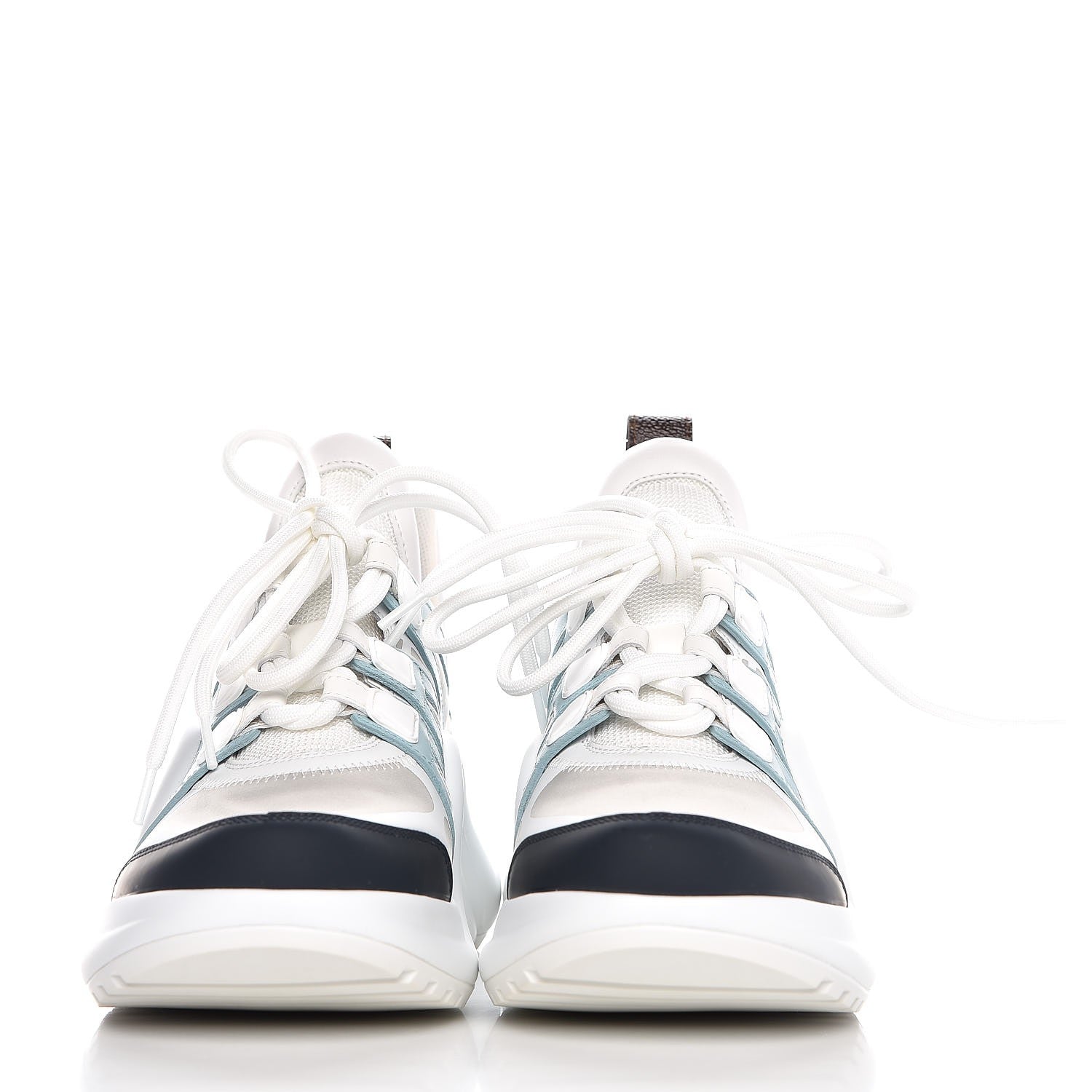 Louis Vuitton Calfskin Technical Nylon LV Archlight Sneakers 38 White Blue Gris 2 of 8