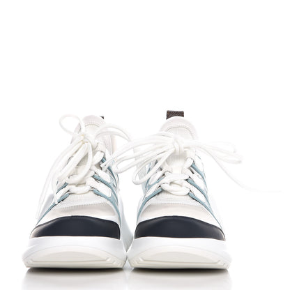 Louis Vuitton Calfskin Technical Nylon LV Archlight Sneakers 38 White Blue Gris 2 of 8