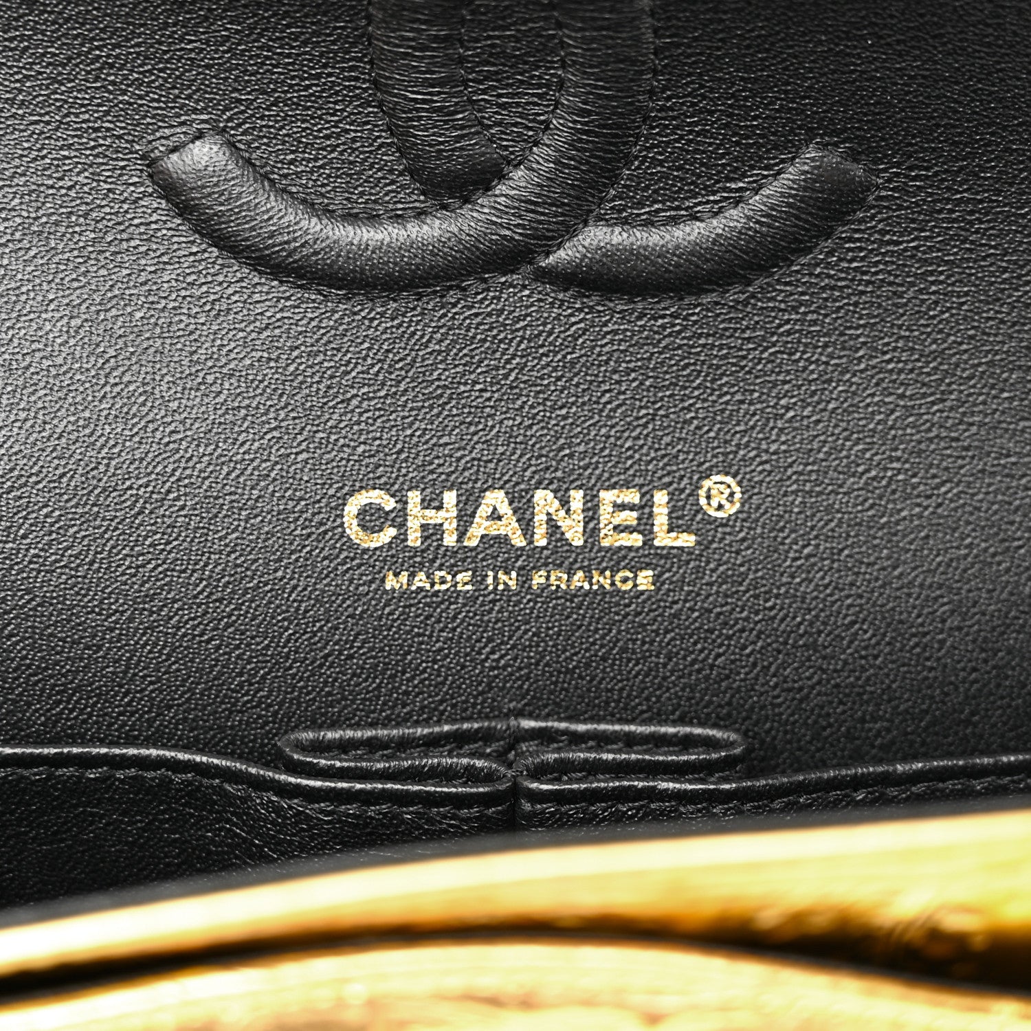 Chanel Metallic Calfskin Crocodile Embossed Cocodile Medium Double Flap Gold 6 of 12