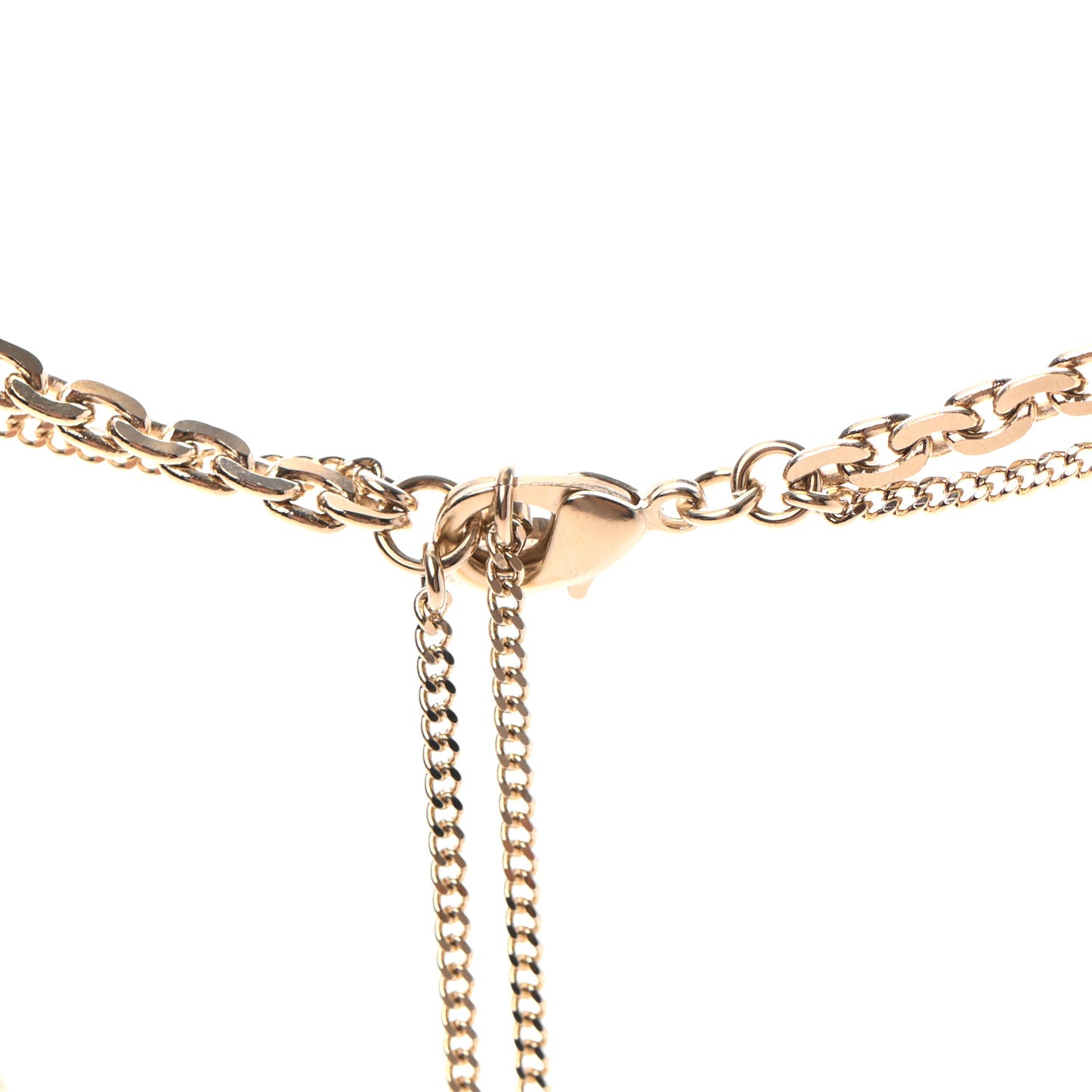 Crystal CC Multi Strand Chain Necklace Gold