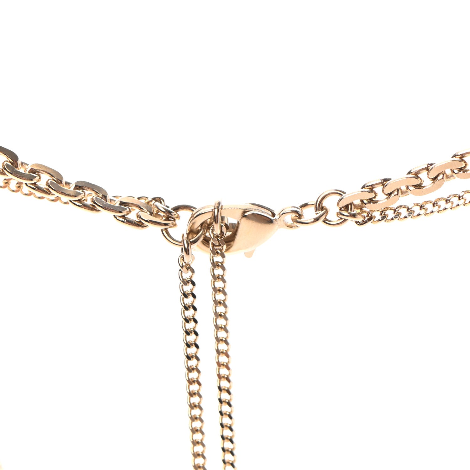 Chanel Crystal CC Multi Strand Chain Necklace Gold 4 of 5