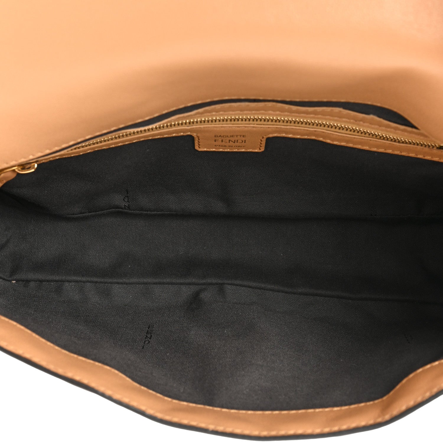 Fendi Nappa FF 1974 Embossed Baguette Miele Scuro 5 of 11